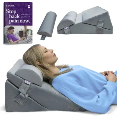 Imagen de Byre® Almohada de cuña Plegable Espuma Premium con Soporte Media Luna