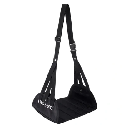 Imagen de UBAYEE Reposapiés Portátil de Viaje, Hamaca Pie Footrest para Avión, Oficina, Autobús, Coche y Tren Negro