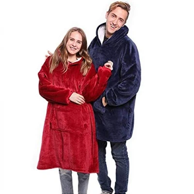 Imagen de Batamanta con Capucha Reversible Super Suave Bolsillo Sudadera Manta