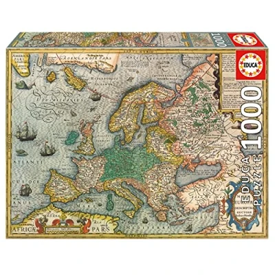 Imagen de Educa Puzzle de 1000 Piezas para Adultos Mapa Europa. Incluye Pegamento Fix Puzzle. A Partir 14 años (19624)