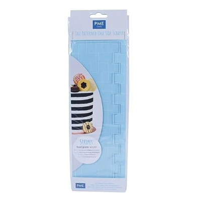 Imagen de PME Raspador lateral con diseño de rayas para decoración tartas, 10 pulgadas, transparente