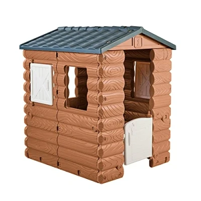 Imagen de FEBER Camping Cottage, cabaña de Juegos, una casita Juguete Inspirada en la Naturaleza y con Aspecto Madera, Ventanas Puerta abatibles,niños niñas a Partir 1año, Famosa (FEB05000)