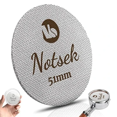 Imagen de NOTSEK pantalla de 51 mm Espresso Puck con caja almacenamiento acrílica, filtro café acero inoxidable 1,7 grosor 150 μm 316L, portafiltro