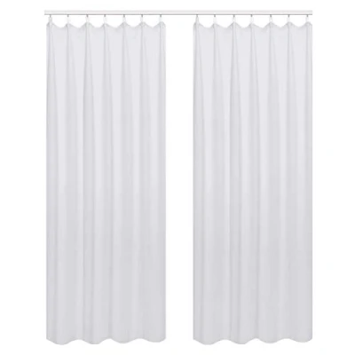 Imagen de WOLTU Cortinas Opacas con Cinta fruncidora para riel, Juego de 2 Ligeras y Suaves, térmicas, protección contra el frío, salón, Dormitorio, 135 x 245 cm, Gris Blanco