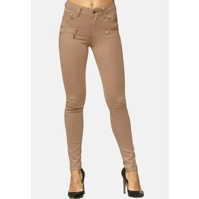 Imagen de Elara Pantalones Elásticos de Mujer Skinny Fit Jegging Chunkyrayan Beige Oscuro H86 2 Dk.Beige 40 (L)