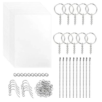 Imagen de Hojas de Plástico Retráctil Kit 160 Plastico Magico Shrink Plastic para Niños Bricolaje Adornos o Manualidades Creativas Insignias Joyas Colgantes
