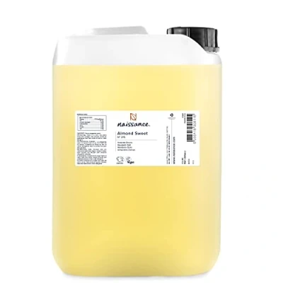 Imagen de Naissance Aceite De Almendras Dulces Prensado en Frio (No 215) 5L Hidratante y Emoliente Cuidado Cara, Pelo, Uñas, Cuerpo, Piel Para Masaje Corporal, Jabones, Estrías