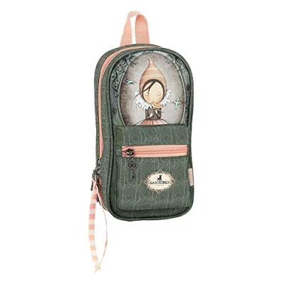 Imagen de safta 411913747 Plumier mochila 4 estuches llenos, 33 piezas, escolar Santoro, MS Multicolor