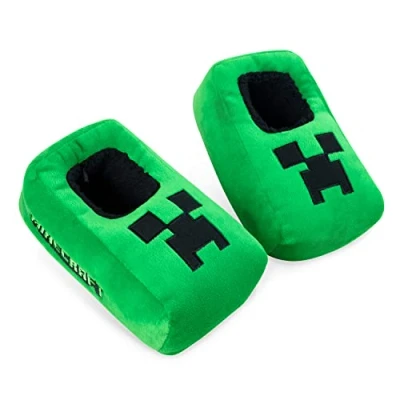 Imagen de Minecraft Zapatillas de Casa para Niños con Suela Antideslizante Regalo (Verde/Negro, 32/33EU)