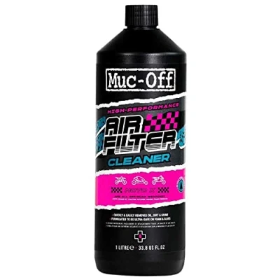 Imagen de Muc Off Limpiador de Filtro Aire, 1 Litro para Motocross y Deportes Motor Limpia Filtros Moto Biodegradable Elimina Aceite Suciedad Buena Potencia