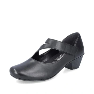 Imagen de Rieker Mujer Zapatos de tacón 41793, señora Slingback,Correa Tobillo,Slingback,Cuero,cómodo,Negro (Schwarz / 02),41 EU 7.5 UK