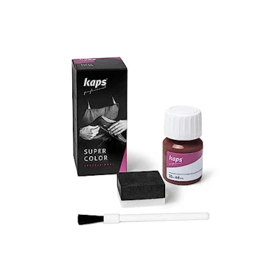 Imagen de Tinte para Zapatos y Bolsos de Cuero Textil con Esponja Brocha, Kaps Super Color, 70 Colores (156 guinda)
