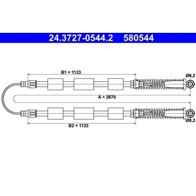 Imagen de ATE 24.3727 0544.2 Cable de Freno Mano 2670 FIAT: Cinquecento