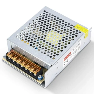 Imagen de SQUADO Fuente de alimentación 12 V, 10 A, 100 220 estabilizado, regulador interno, para luces LED, bricolaje