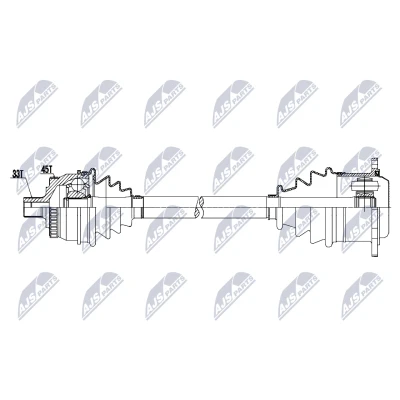 Imagen de NTY NPW AU 098 Árbol de transmisión Eje delantero, izquierda 600mm Caja cambios manual VOLKSWAGEN: Passat B5 GP Sedán, Variant