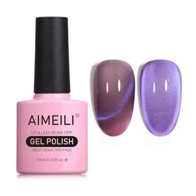 Imagen de AIMEILI 9D Ojo de Gato Esmaltes Semipermanentes para Uñas Sin crueldad Vegano Libre HEMA Magnético Soak Off UV LED Permanentes Esmalte 10ml，739