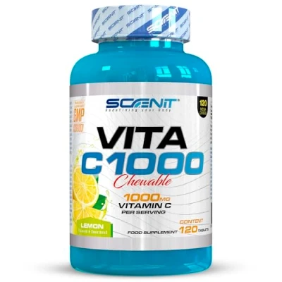 Imagen de Vitamina C 1000 mg masticable con sabor a limón Pura Ayuda disminuir el cansancio y la fatiga Antioxidantes para cansancio, sistema inmune