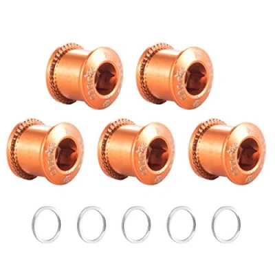 Imagen de Chooee Tuercas y Tornillos para Plato de Bicicleta,M8 Doble Platos Shimano/Sram Naranja