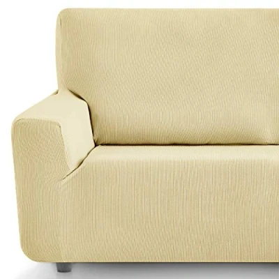 Imagen de Eiffel Textile Funda para Sillon 1 Plaza. de Sofá Elástica. Cubre Sofa Antimanchas. Protector Adaptable. Fundas Modelo Rústica. Color Beige. Plaza (70 110 cm)
