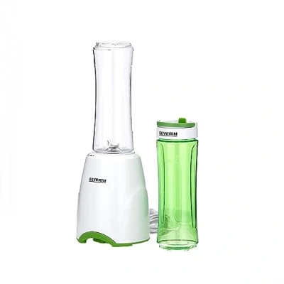 Imagen de SEVERIN Batidora Smoothie Mix and Go, 300 W, 600 ml, incluye 2 vasos con tapa, Color blanco / Verde, SM 3735