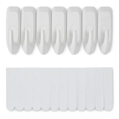 Imagen de Amazon Basics Ganchos adhesivos de pared, grandes, Blanco