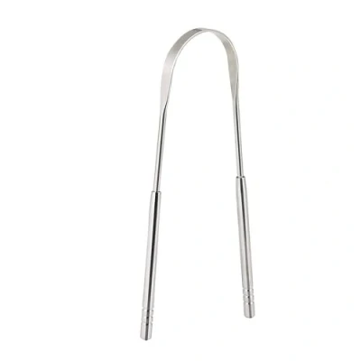 Imagen de Limpiadores de Lengua, Raspador lengua Acero Inoxidable, Forma di &quot;U&quot; Limpiador para Reduce el Mal Aliento y Higiene Bucal
