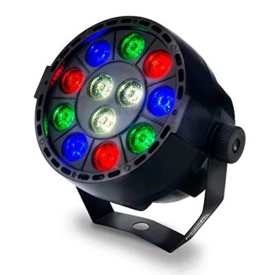 Imagen de Audibax Montana 36 Mini Foco LED para Discoteca Profesional Móvil Equipado con 12 Luces RGBW de 3W Configuración Color Personalizado desde Display Conexión DMX 6 Canales