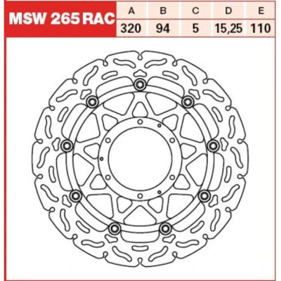 Imagen de TRW MSW265RAC Disco de freno 320 5