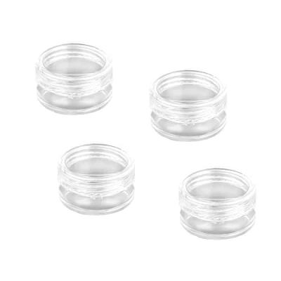 Imagen de Envases para Cosmetica, 4 Piezas 5 g Contenedores Cosmético de Viaje, Mini Tarro Transparente, Muestra Almacenamiento Maquillaje, Bálsamo Labial Crema Polvos Sombras Ojos