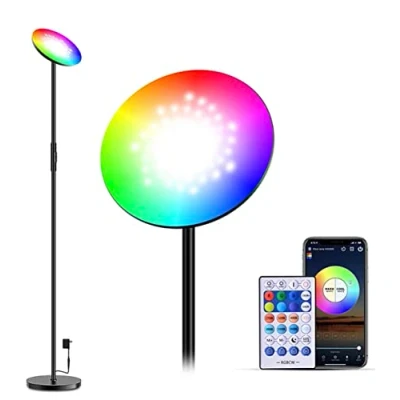 Imagen de BEL AIR HOME Lámpara de Pie LED RGB + CTT SMART con Control APP Compatible Alexa y Google Assistant Luz Regulable para Salón, Lectura Decoración (NEGRO)