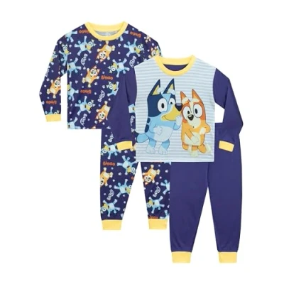 Imagen de Bluey Pijamas Niños Pack de 2 para Conjuntos Dos Mercancía Oficial Azul 5 6 Anos