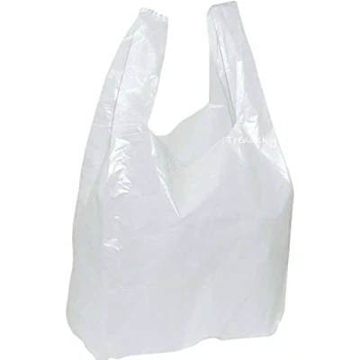 Imagen de ZCENTER Bolsas de Plástico Tipo Camiseta Resistentes, Reutilizables y Recicladas Tamaño Cumple Normativa Aptas Uso Alimentario Paquete 200 unidades(35x50CM)