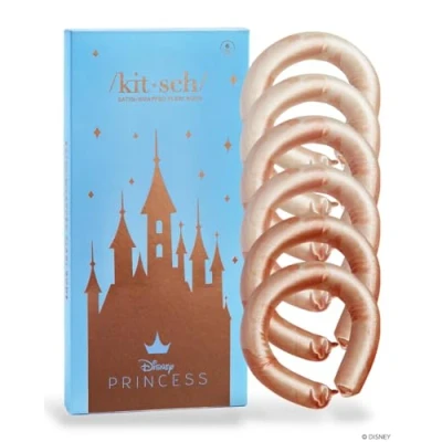 Imagen de Disney x Kitsch Varillas flexibles sin calor, 6 unidades de rizadores pelo satinados calor para rizos y cabello corto