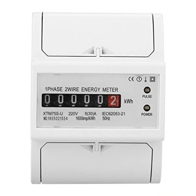 Imagen de medidor el¨ctrico DIN Rail de 220 V, digital, 1 fase el¨ctrico, 2 cables 4P, XTM75S U KWh, 1.00V