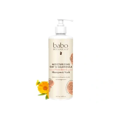 Imagen de Babo Botanicals Moisturizing Baby Shampoo &amp; Wash (For Sensitive Dry Scalp Skin) 473ml