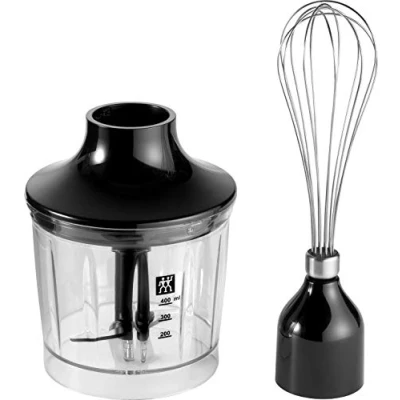 Imagen de ZWILLING Juego de accesorios para batidora mano, 2 piezas: accesorio picador y batidor, Acero inoxidable/negro