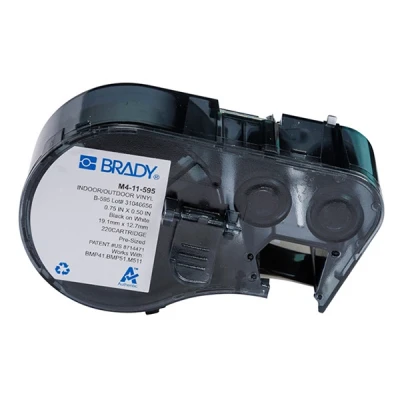 Imagen de Brady M4 11 595 etiquetas de vinilo negro sobre blanco 19,05 mm x 12,70 (original)