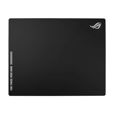 Imagen de ASUS ROG Moonstone Ace L Alfombrilla de ratón Gaming (Superficie ultrasuave, Cristal Templado 9H, Resistente a Impactos y arañazos, Base Silicona Antideslizante, 500 x 400 mm) Negro