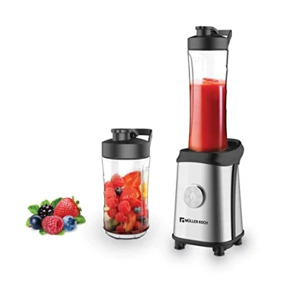Imagen de Müller Koch Smoothie Batidora eléctrica de vaso (350 W, incluye 2 botellas sin BPA, 350 y 600 ml, cada una con tapa)