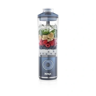 Imagen de Ninja Blast Max Batidora portátil de 570 ml con batería recargable, vaso para mezclas y tapa antigoteo hacer smoothies, batidos proteínas, picar hielo fruta congelada, azul marino, BC251EUNV