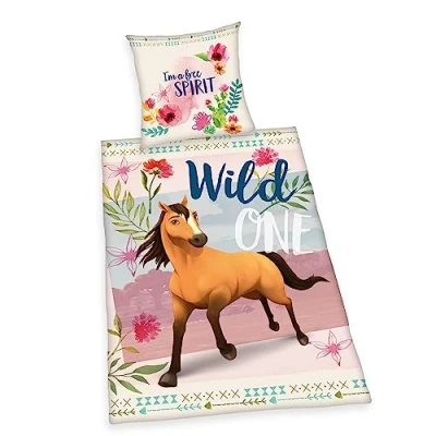 Imagen de Herding Spirit Juego de Ropa Cama con Funda nórdica 135 x 200 cm y Almohada 80 Botones Reversibles, 100% algodón linón