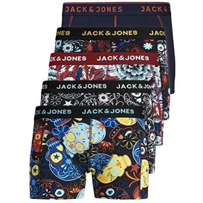 Imagen de Jack &amp; Jones Jacplain Solid Trunks, Hombre, 5er Pack Print 3, XL