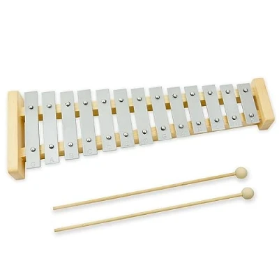 Imagen de a Star Xilófono soprano Glockenspiel de 13 notas con llaves plateadas y dos batidores madera Diatónico 2 octavas G5 E6