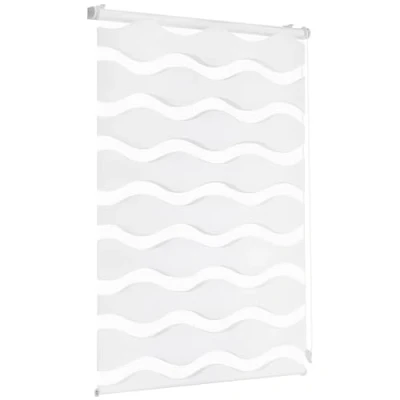 Imagen de Sekey Estor Doble con fijación sin Agujeros para Ventanas, 115 cm de Ancho, Doble, x 150 cm, Color Blanco