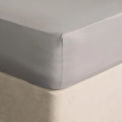 Imagen de Sábana bajera ajustable de lujo, microfibra, gris plata, único