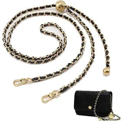 Imagen de SSyang Reemplazo Cadena Bolso,120cm,DIY Bolsa de Repuesto Metal para Bolso,Correa Hombro con Metal, Plana,para Bolso Mano Cruzado(Negro)