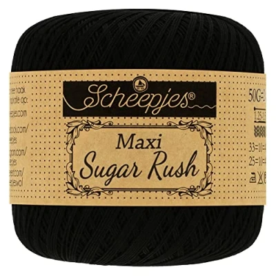 Imagen de Scheepjes 110 Negro Maxi Sugar Rush Hilo 1x50g