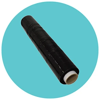 Imagen de Triplast Rollo estándar negro de envoltura plástico embalaje resistente 400 mm película encogimiento para casa mudanza