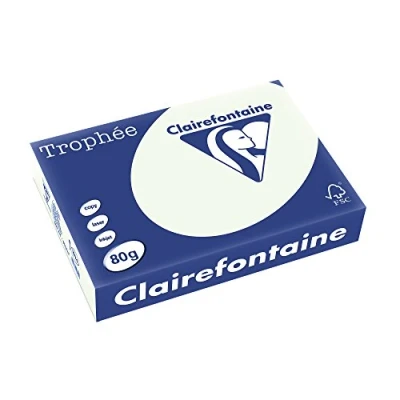 Imagen de Clairefontaine Trophée Resma de papel, Color: Verde Pálido, 80 gr/m², 500 hojas, A4 (21 x 29.7 cm)