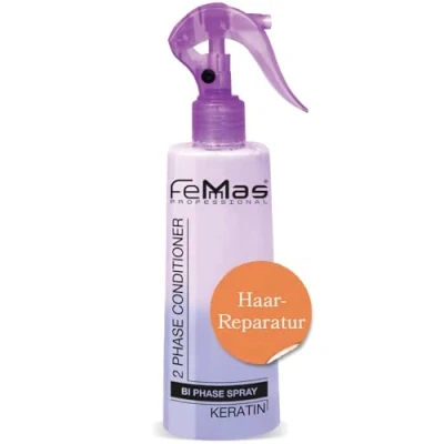 Imagen de FemMas Bi Phase Queratina Leave In Acondicionador Spray Tratamiento en 300 ml I 2 Fases Hidratante Cuidado del Cabello Sin Enjuague Para dañado y